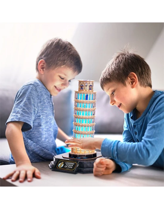 Pisa Kulesi 3D Puzzle (Led Işıklı) L535h