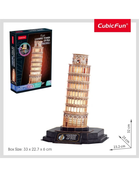 Pisa Kulesi 3D Puzzle (Led Işıklı) L535h
