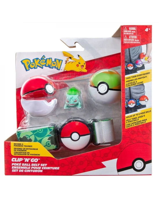 Pokemon Clip N Go Pokeball Kemer ve Figür Seti - Bulbasaur