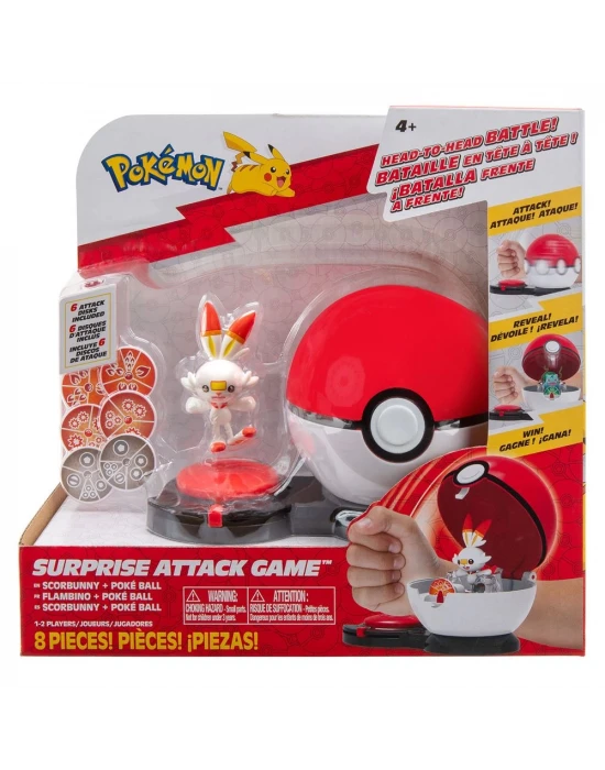 Pokemon Sürpriz Atak Oyun Seti - Scorbunny + Poke Ball
