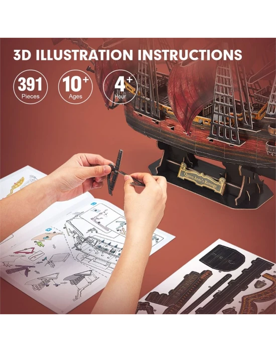 Queen Annes Revenge Gemisi 3D Puzzle T4040h