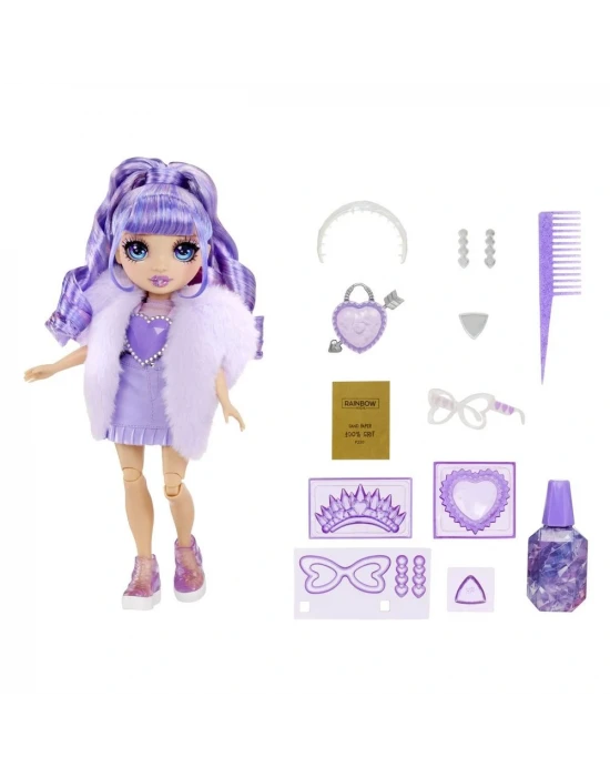 Rainbow High Kristal Serisi Bebekleri - Violet Willow 121404