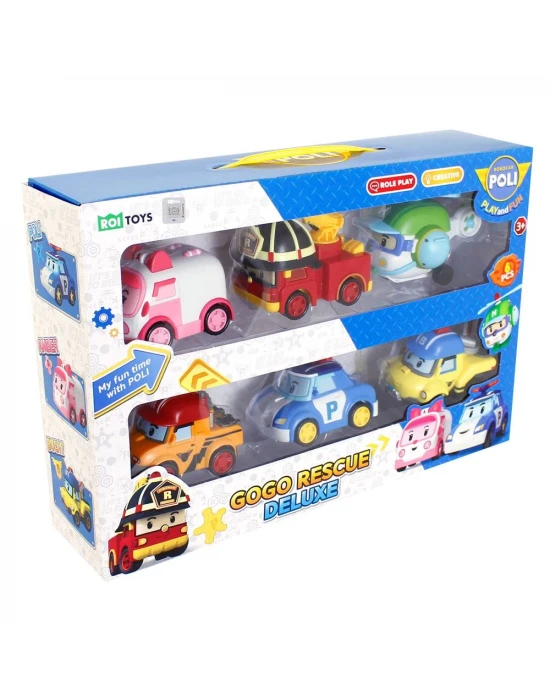 Robocar Poli GoGo Rescue Deluxe Araçlar 6lı Set 914