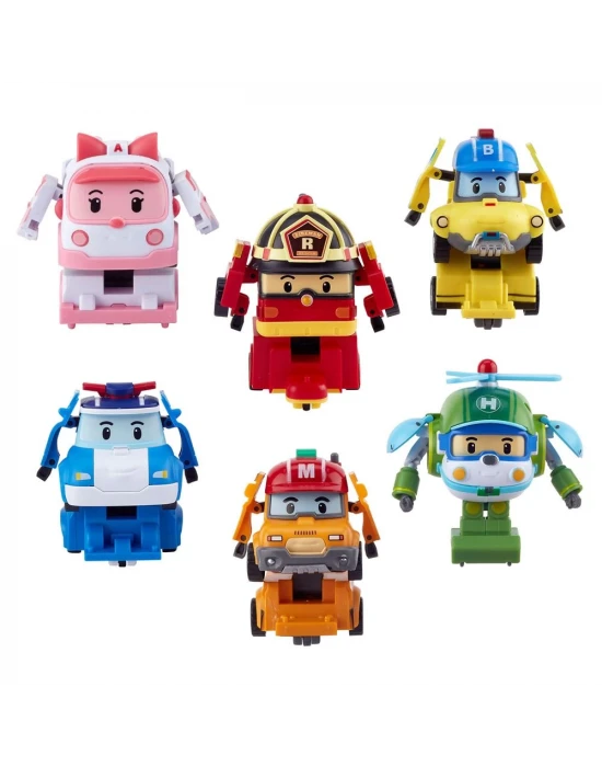 Robocar Poli Quick Transforming Mini Rescue Deluxe Araçlar 6lı S