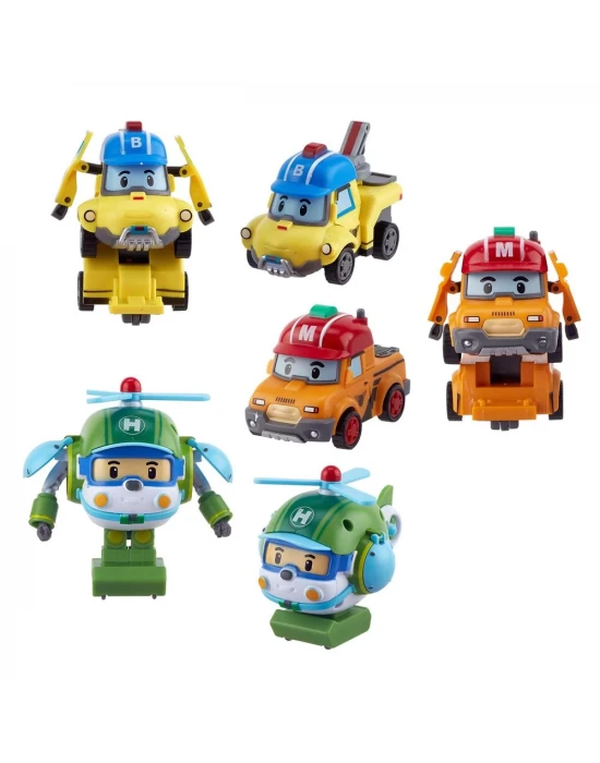 Robocar Poli Quick Transforming Mini Rescue Deluxe Araçlar 6lı S