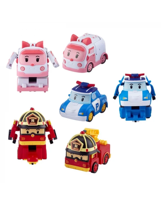 Robocar Poli Quick Transforming Mini Rescue Deluxe Araçlar 6lı S