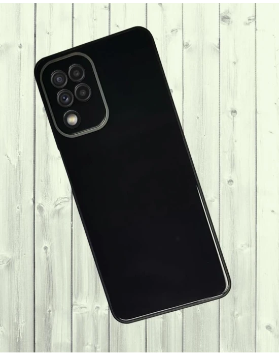 Samsung Galaxy A22 Parlak Cam Kamera Korumalı Telefon Kılıfı