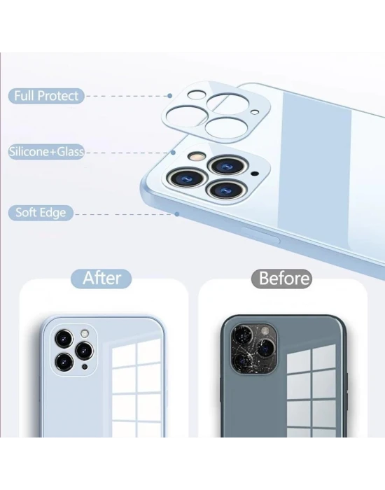 Samsung Galaxy S21 FE Parlak Cam Kamera Korumalı Telefon Kılıfı