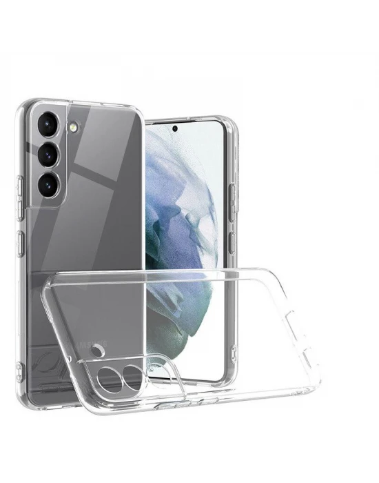 Samsung Galaxy S22 Plus Kamera Korumalı Şeffaf Tıpalı Silikon Kılıf