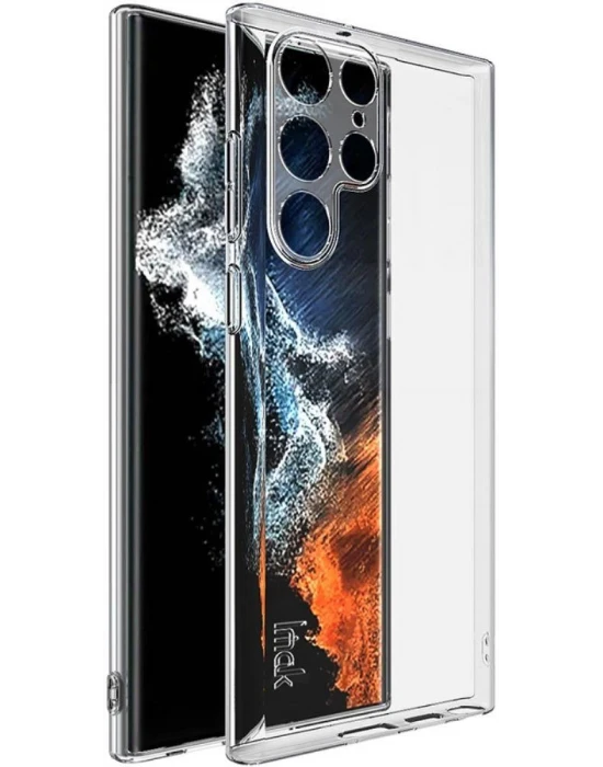 Samsung Galaxy S22 Ultra Kamera Korumalı Şeffaf Tıpalı Silikon Kılıf