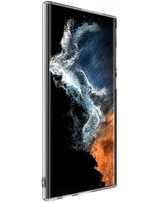 Samsung Galaxy S22 Ultra Kamera Korumalı Şeffaf Tıpalı Silikon Kılıf