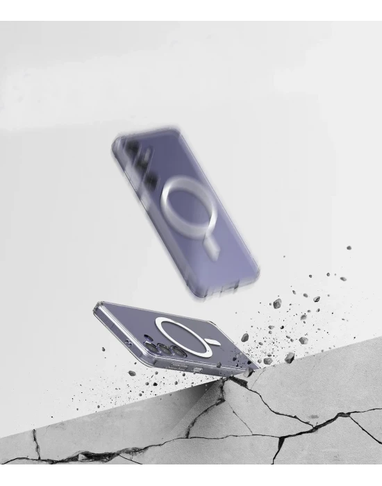 Samsung Galaxy S23 FE Kılıf Crystal Sert MagSafe Özellikli Şeffaf