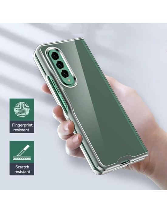 Samsung Galaxy Z Fold 3 Sert Kristal Telefon Kılıfı Koruma Kılıf - Şeffaf