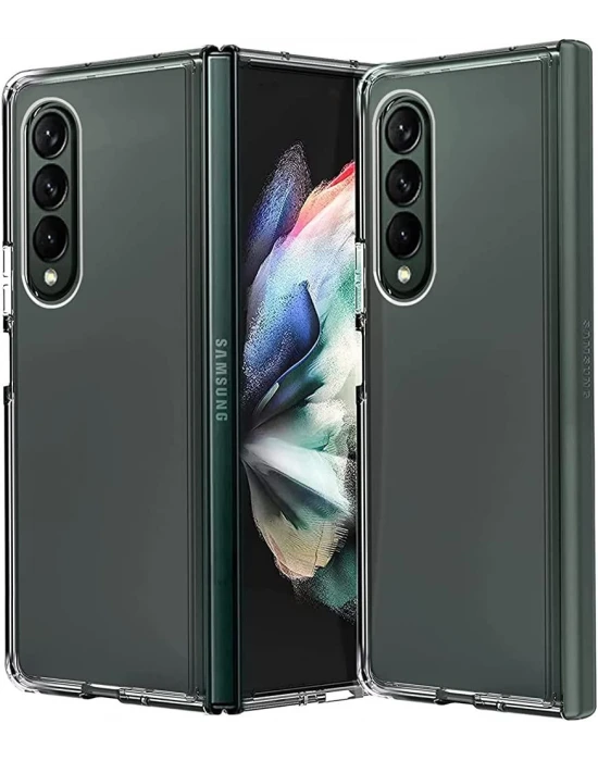 Samsung Galaxy Z Fold 4 Sert Kristal Telefon Kılıfı Koruma Kılıf - Şeffaf