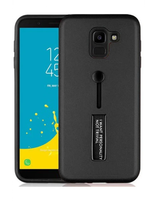 SAMSUNG J6 STANDLI KILIF SİYAH