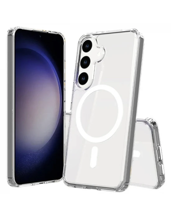 Samsung S25 Fe Magsafe Sert Şeffaf Telefon Kılıfı