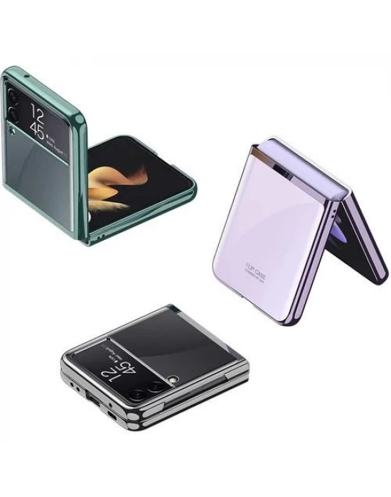 Samsung Z Flip 3 Şeffaf Korumalı Silikon Kılıf - Telefon Kılıfı