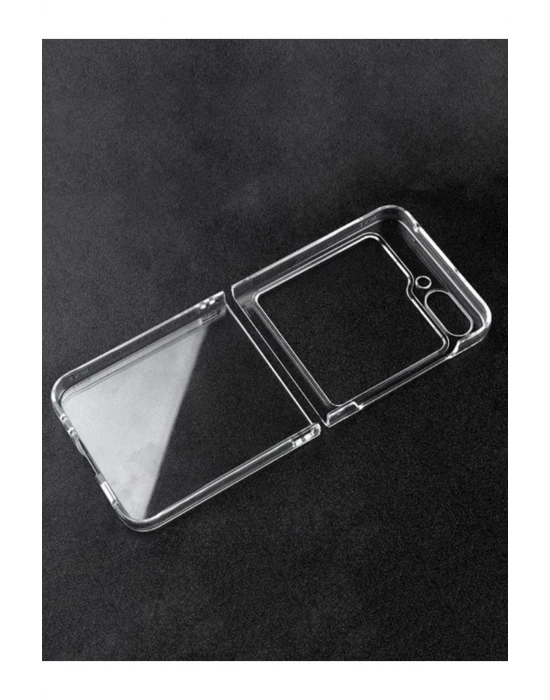 Samsung Z Flip 5 ile Uyumlu 2 Parçalı Şeffaf Kılıf