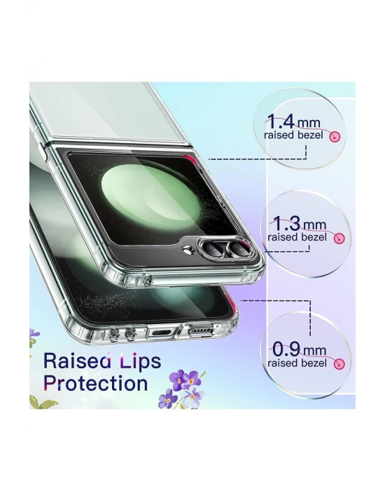 Samsung Z Flip 5 ile Uyumlu 2 Parçalı Şeffaf Kılıf