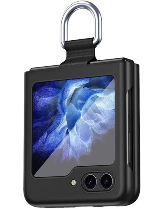 Samsung Z Flip 5 Yüzüklü Standlı Mat Kılıf