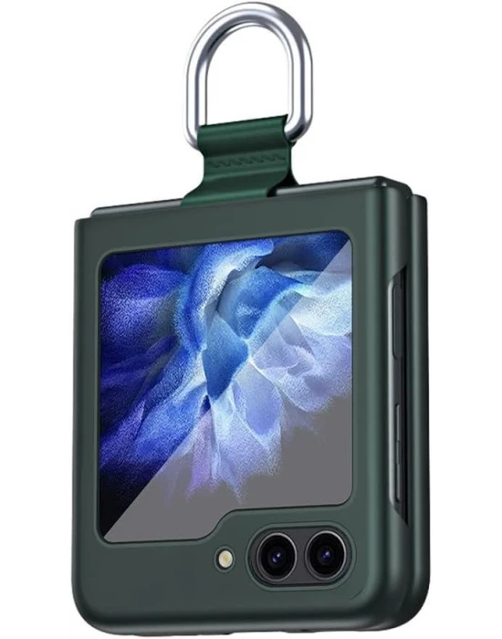 Samsung Z Flip 5 Yüzüklü Standlı Mat Kılıf