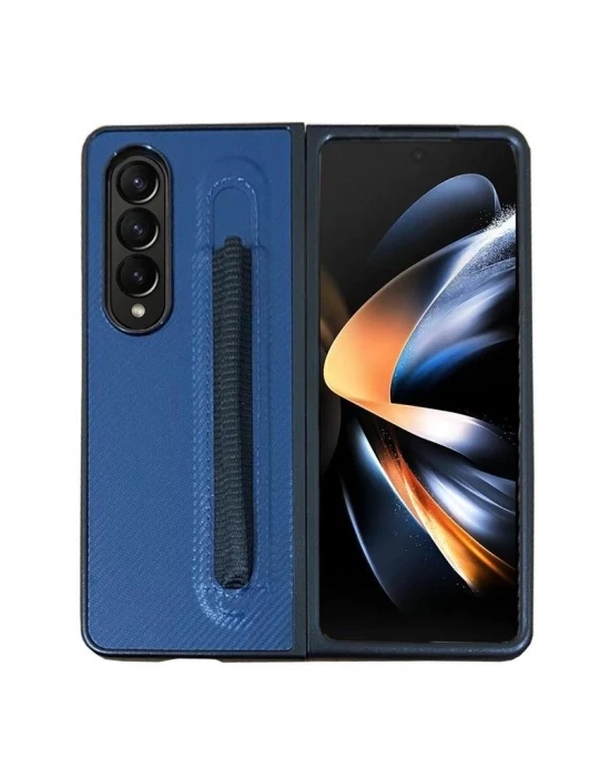 Samsung Z Fold 3 Ön-Arka Standlı Kalemli Kılıf