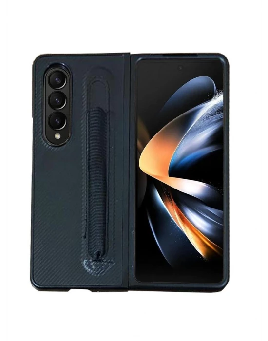 Samsung Z Fold 3 Ön-Arka Standlı Kalemli Kılıf