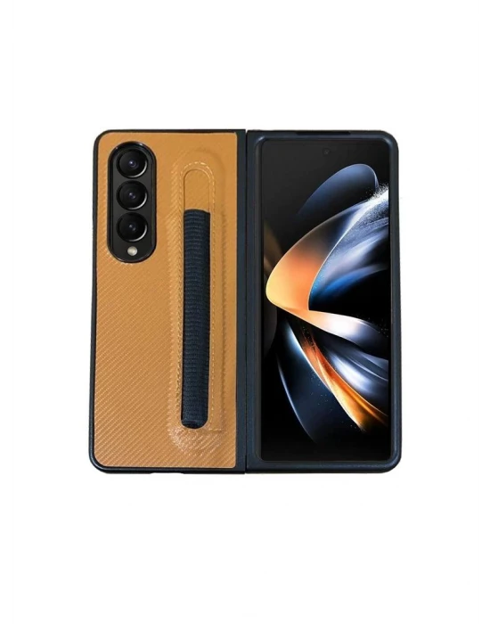 Samsung Z Fold 4 Ön-Arka Standlı Kalemli Kılıf