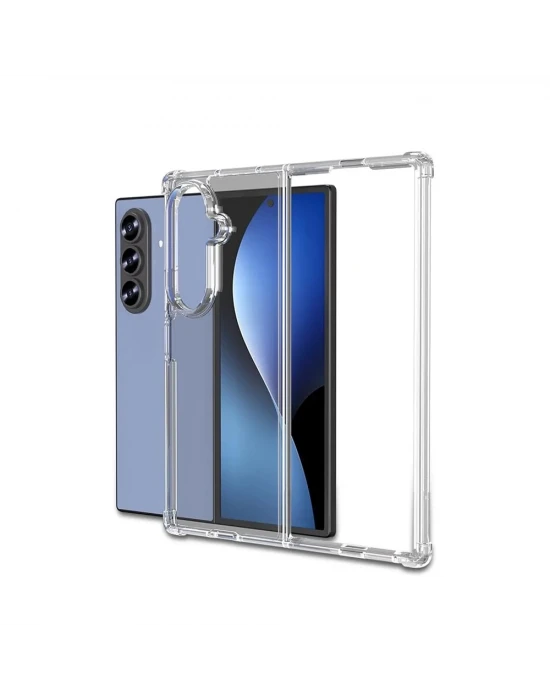 Samsung Z Fold 7 ile Uyumlu Sert Pc Şeffaf Sararmaz Telefon Kılıfı