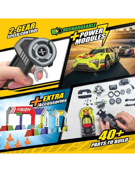 Silverlit Exost Build 2 Drive Kumandalı 2 Araçlı Büyük Yarış Seti