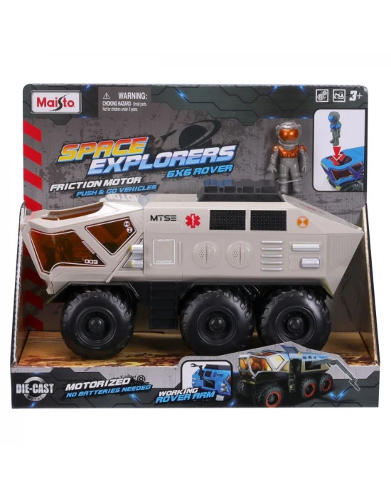 Space Explorers 6x6 Rover Sürtmeli Uzay Aracı ve Figür Bej
