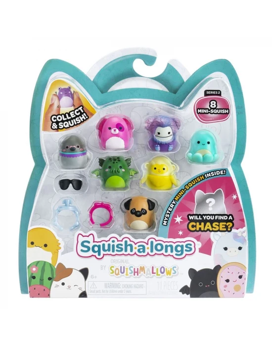 Squish-a-longs 8 Figür + Yüzük Set Seri 2 AL0024