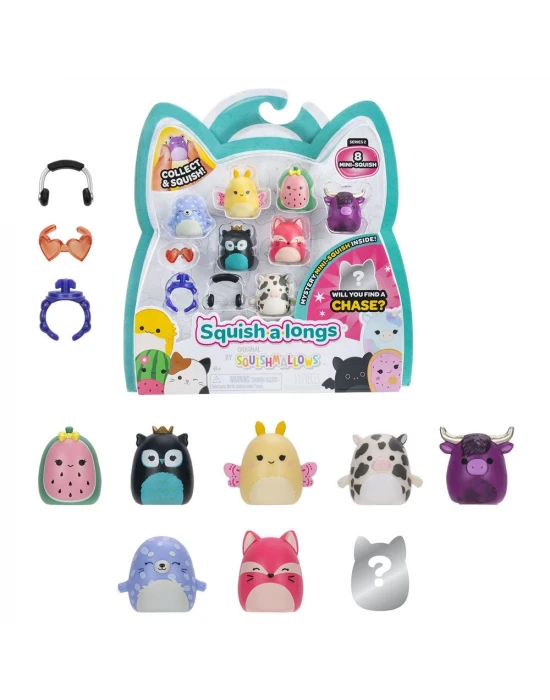 Squish-a-longs 8 Figür + Yüzük Set Seri 2 AL0084