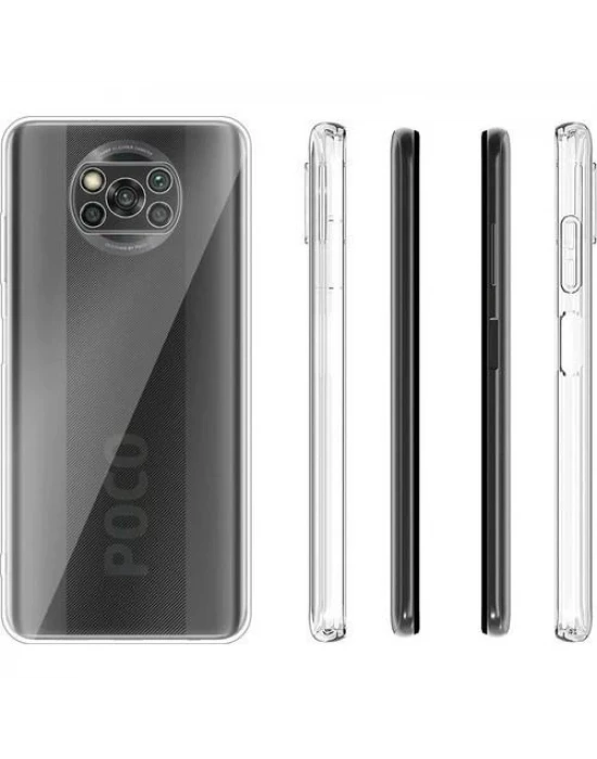 Xiaomi Poco X3 Kamera Korumalı Şeffaf Tıpalı Silikon Kılıf