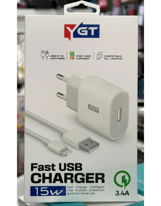 YGT+ 15W İPHONE ŞARJ ALETİ KABLO SET