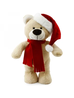 Yılbaşı Özel Noel Ayı 40 cm Krem