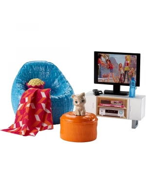 Barbie Ev İçi Dekorasyon Oturma Odası Oyun Seti DVX46