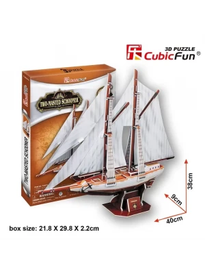 Cubic Fun 3D 81 Parça Puzzle Two-Masted Schooner Yelkenlisi