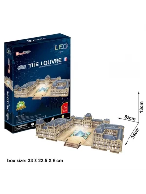 Cubic Fun 3D Puzzle 137 Parça Louvre Müzesi - Fransa (Led Işıklı)