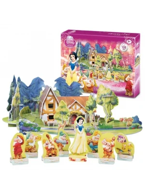 Cubic Fun 3D 108 Parça Puzzle Pamuk Prenses -Yedi Cüceler