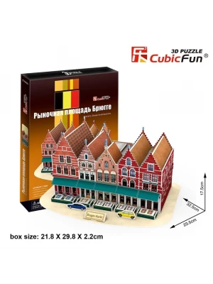 Cubic Fun 3D 45 Parça Puzzle Bruges Marketi - Belçika