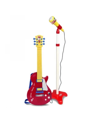Bontempi Ayaklı Mikrofonlu Kırmızı Elektronik Çocuk Rock Gitarı