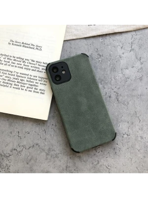 İphone 11 Köşe Korumalı Antik Deri Telefon Kılıfı