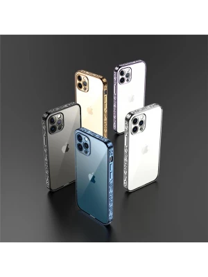 İphone 12 Pro Max Plating Kreatif Desenli Silikon Telefon Kılıfı