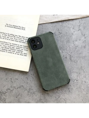 İphone 14 Plus Köşe Korumalı Antik Deri Telefon Kılıfı