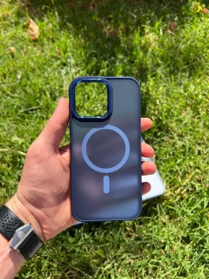 İphone 14 Plus Magsafe Mat Krom Telefon Kılıfı