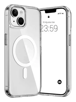 İphone 15 Plus Magsafe Sert Şeffaf Telefon Kılıfı