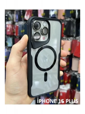 İphone 15 Plus T-Max MagSafe Uyumlu Siyah Silikon Kılıf