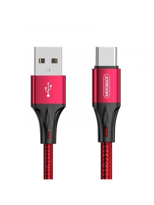 Joyroom S-0230N1 0.2m 3A USB -Type-C Data Sync Şarj Kablosu Kırmızı