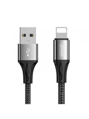 Joyroom S-1230N6 iPhone Lightning Hızlı Şarj ve Data Kablosu Örgü 3A 1.2M Siyah